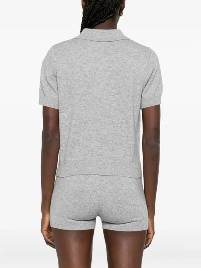 Sandro Argyle-pattern Polo Top In Gray