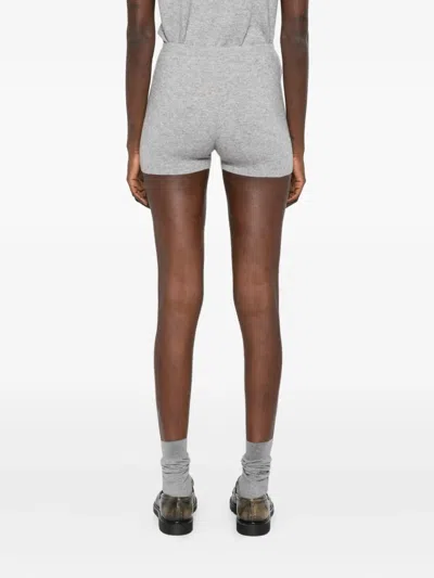 Sandro Diamond Pattern Knit Shorts In Gray