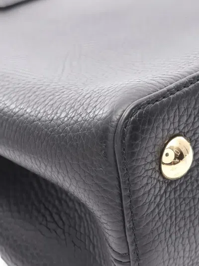 Pre-owned Louis Vuitton Capucines Pm Tote Bag In Black