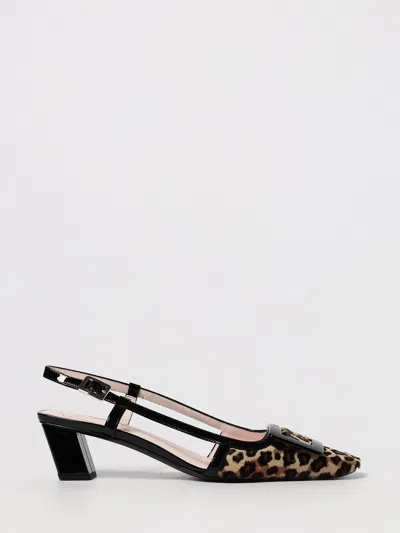 Roger Vivier Chic Slingback Block Heel Pump In Brown