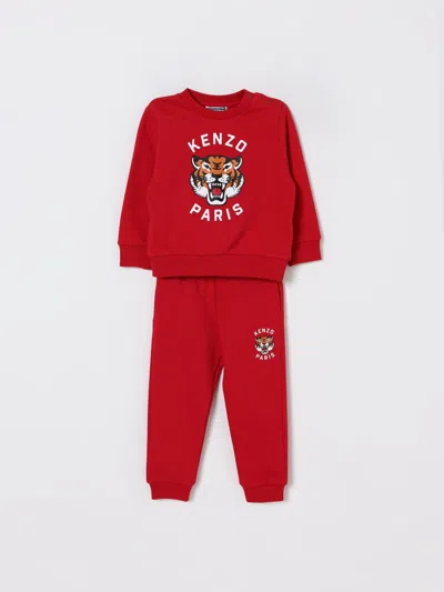 Kenzo Red Suit For Baby Boy With Lucky Tiger In Red