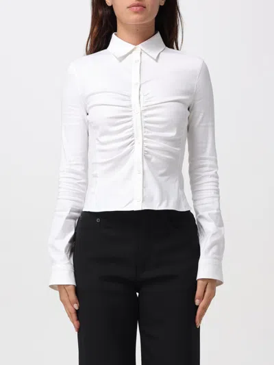 Balenciaga Long-sleeved Corseted Shirt In White