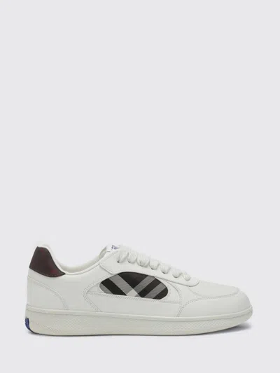 Burberry Leather And Check Sneaker Terrace In White