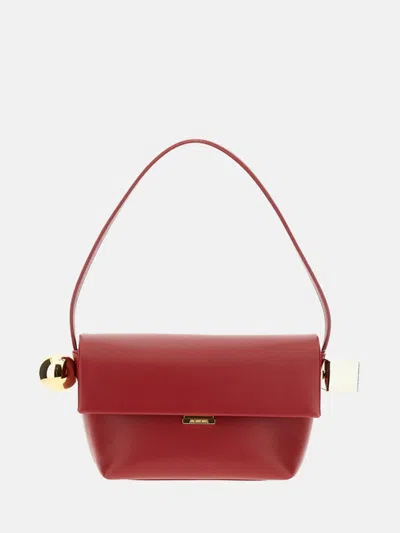 Jacquemus Women Red Rond Carre Shoulde Bag, Onesize Luxury Shoulder Bags For Women Darveys In Brown