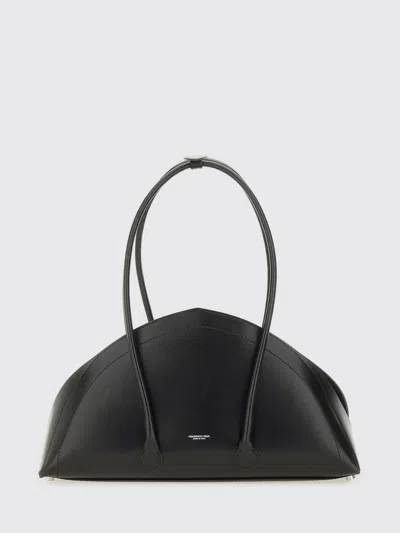 Federico Cina Curved Leather Shoulder Bag In Black