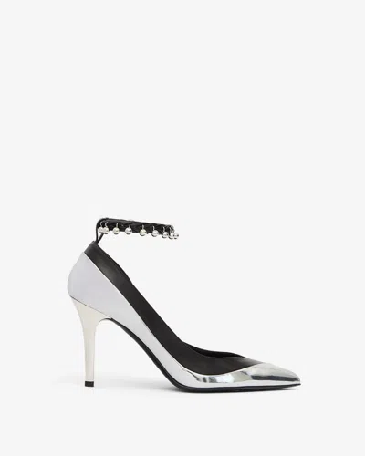 Isabel Marant Peleny Pumps In Silver Leather In Multi