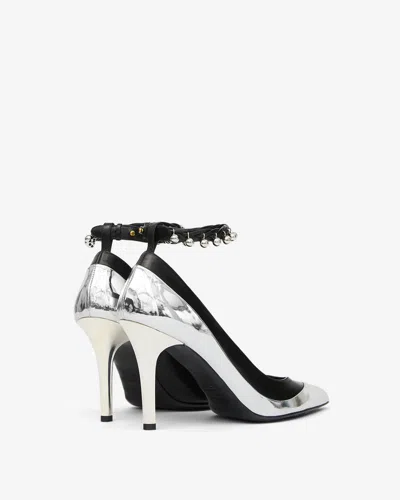 Isabel Marant Peleny Pumps In Silver Leather In Multi