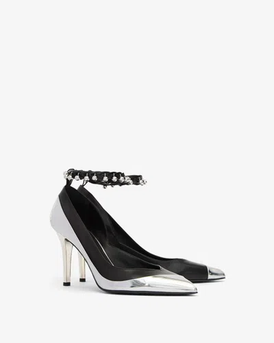 Isabel Marant Peleny Pumps In Silver Leather In Multi