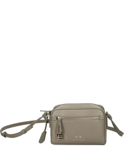 Armani Exchange Lock-detail Cross Body Bag In Brown