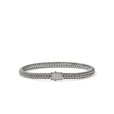 John Hardy Sterling Silver Icon Diamond Bracelet In Metallic