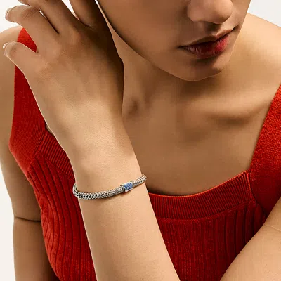 John Hardy Sterling Silver Icon Sapphire Bracelet In White