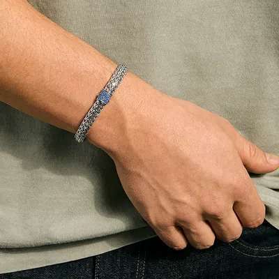 John Hardy Sterling Silver Icon Sapphire Bracelet In White