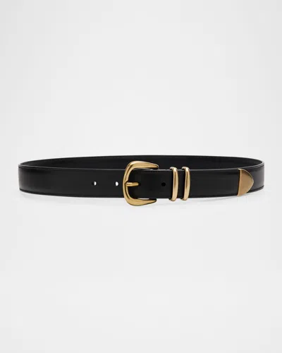 A.l.c Carson Leather Belt In Black