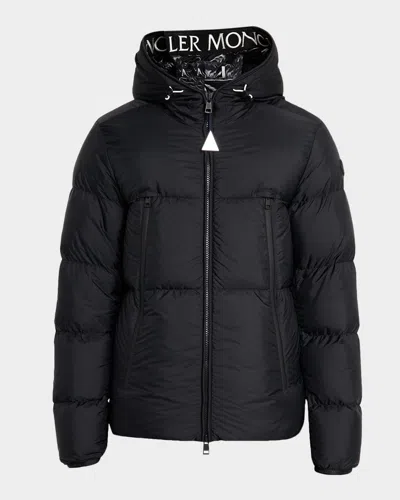 Moncler Montcla Water Repellent Short Hooded Down Jacket In Black