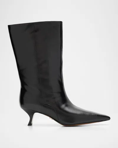 Rag & Bone Mott Pointed Toe Kitten Heel Boot In Black