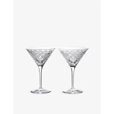 Waterford Opulence Set Of 2 Lead Crystal Martini Glasses In Transparent