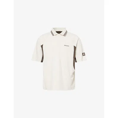 Manors Mens Ivory Arc Logo-print Woven Polo T-shirt Xl In White