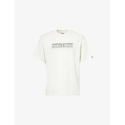 A Bathing Ape Mens Grey Bape Babyilo Graphic-print Cotton T-shirt In Gray