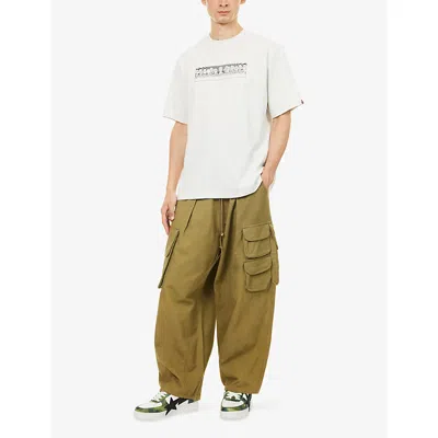 A Bathing Ape Mens Grey Bape Babyilo Graphic-print Cotton T-shirt In Gray