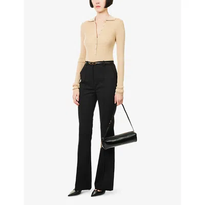 Veronica Beard Womens Black Gracie Belted Stretch-wool Trousers In Black
