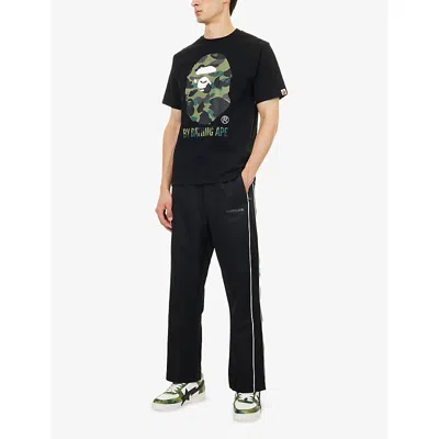 A Bathing Ape Mens Black Camo Graphic-print Cotton T-shirt Xl In Black