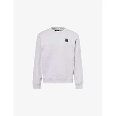 Manors Mens Grey Marl Course Logo-print Cotton-jersey Sweatshirt Xl In Gray