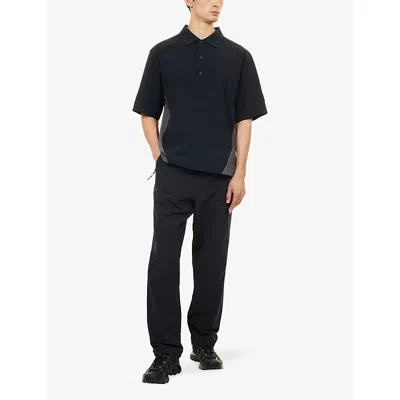 Manors Mens Black Shooter Short-sleeve Woven Shirt Xl