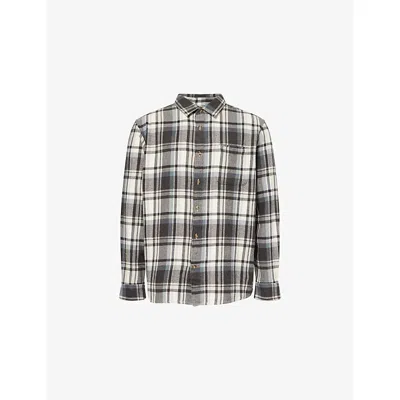 Barbour Mens Charcoal Chopford Checked Brushed-cotton Shirt In Gray