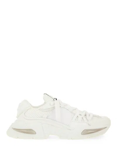 Dolce & Gabbana Airmaster Knitted Low Top Sneakers In White