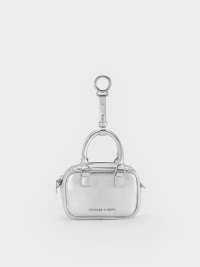 Charles & Keith - Sianna Metallic Bowling-bag Charm​ In Metallic