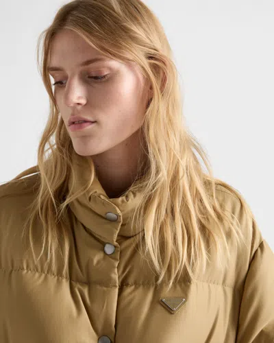 Prada Medium-weight Technical Fabric Down Jacket In Brown