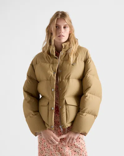 Prada Medium-weight Technical Fabric Down Jacket In Brown