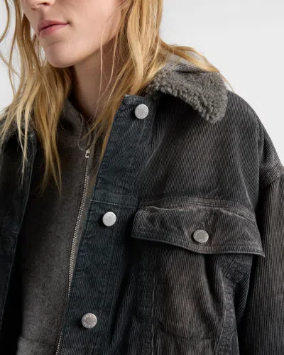 Prada Corduroy Blouson Jacket In Gray