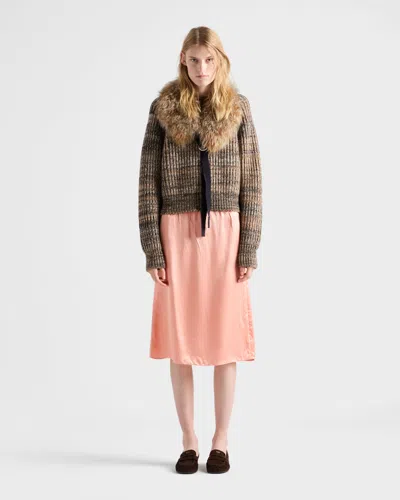 Prada Womens Brown Crewneck Cashmere And Wool Jumper In Brown