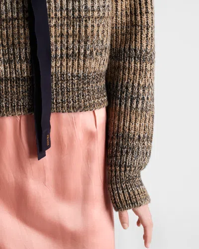 Prada Womens Brown Crewneck Cashmere And Wool Jumper In Brown