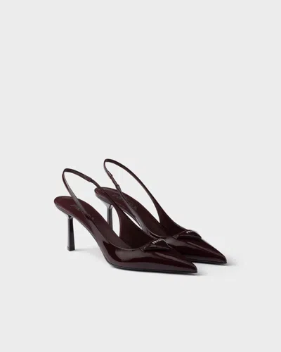 Prada Patent Leather Slingback Pumps In Multi