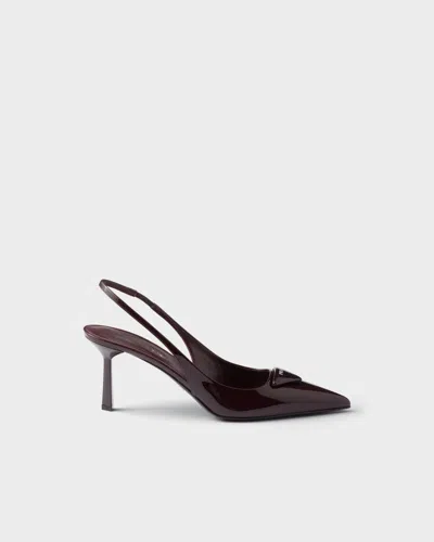 Prada Patent Leather Slingback Pumps In Multi