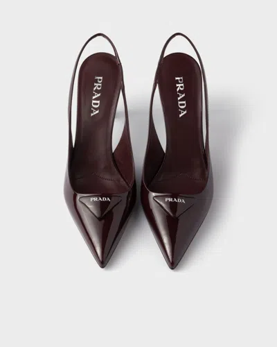 Prada Patent Leather Slingback Pumps In Multi