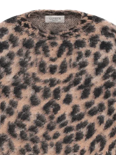 Laneus Leopard-pattern Knitted Dress In Neutral