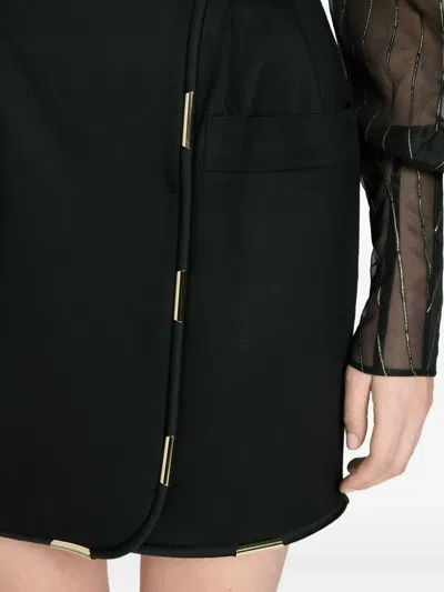 Genny Wrap Mini Skirt With Metallic Details In Black