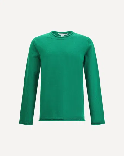 Comme Des Garçons Shirt Round Neckline Sweater In Wool In Green