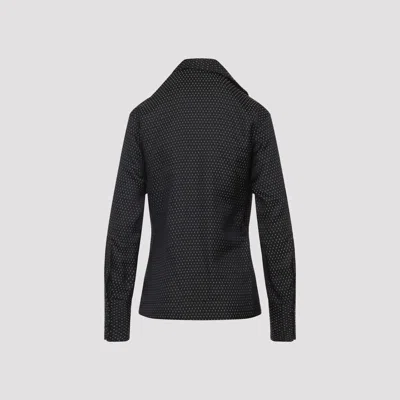 Dries Van Noten Asymmetrical Wrap Top With Draped Collar And Side Tie Detail In Black