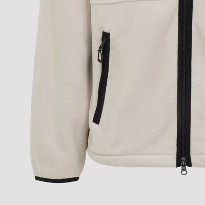 Carhartt Fleece Jacket With Adjustable Hood And Zippered Pockets In Neutral