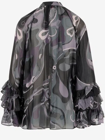 Pucci Viscose Blouse With Abstract Print In Red