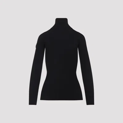 Yves Salomon Fitted Long-sleeve Turtleneck Sweater With Ribbed Knit Texture In Animal Print