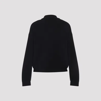 Fabiana Filippi Ribbed Virgin Wool Jacket With Signature Metal Accents In Black