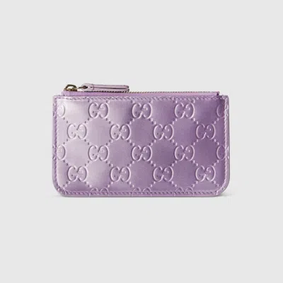 Gucci Gg Emblem Key Pouch In Purple