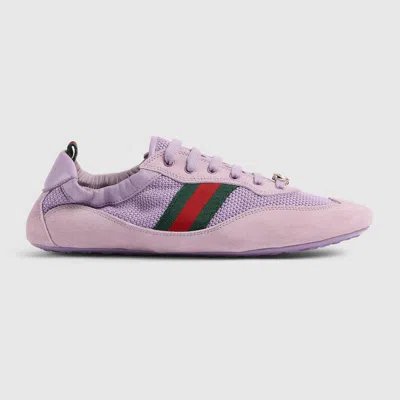 Gucci Shift Suede-trimmed Sneakers In Animal Print