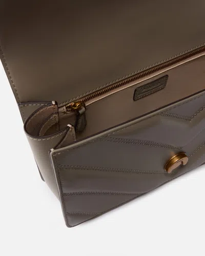 Pinko Love Bag One Light Medium Handbag In Chevron Nappa Leather In Gray