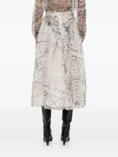 Paul & Joe Graphic-print Silk Skirt In Multi